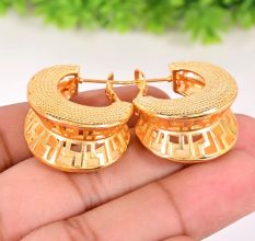 Brass Designer Hoop Earrings for Women with 22k Gold Plating Gift Jewelry
